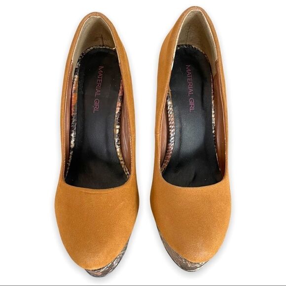 Material Girl Platform Snakeskin Faux Suede Shoes - Picture 6 of 9